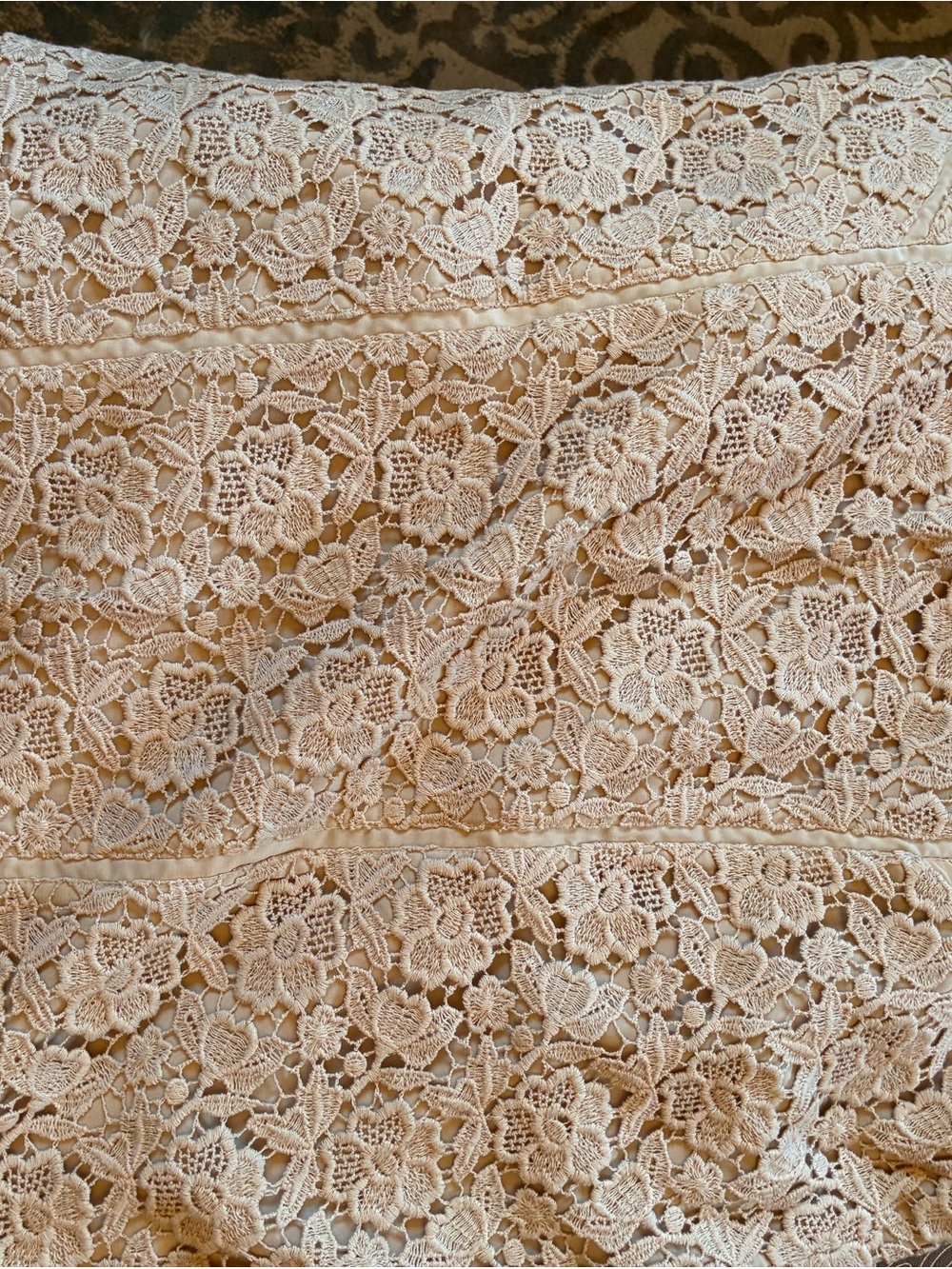 Ann Taylor Cream Floral Lace Skirt